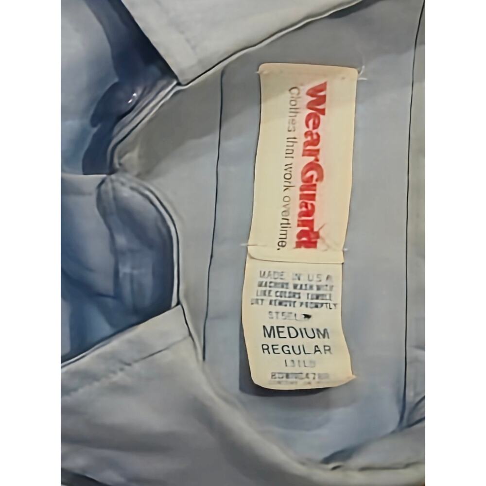 Vintage Wearguard USA Mechanics Shirt Automotive Workshirt blue men's m large xl - Picture 5 of 8